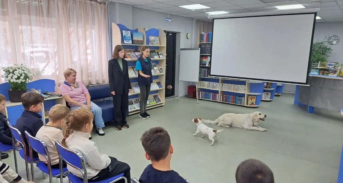 В иркутской библиотеке первоклассников учили понимать настроение собак и не подходить к чужим