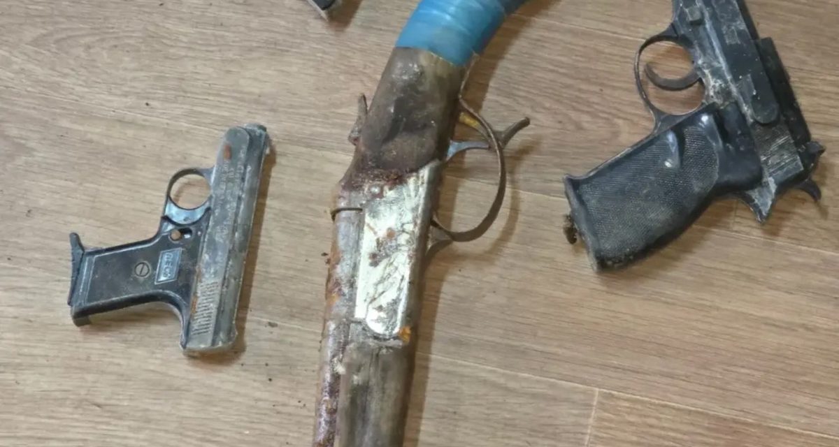 Житель Братска при ремонте пола в гараже нашёл гранаты, пистолеты, обрез и тротил